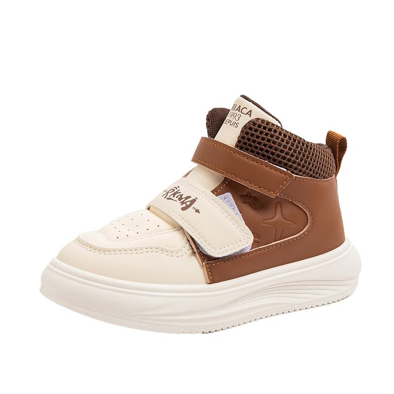 Высокие осенние новые нескользящие повседневные спортивные туфли на мягкой подошве для мальчиков и девочек