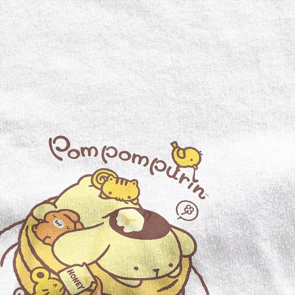 Футболка Pompompurin Pancake Friends для мужчин и женщин, винтажная хлопковая футболка с круглым вырезом и коротким рукавом, подарочная одежда