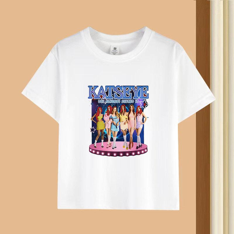 Bestselling Korean Girl Group Katseye Printed Tshirt Shortsleeved Fashionable Casual Adult and Childrens Top