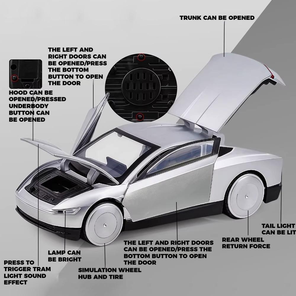 1/32 Tesla Cybercab Роботакси Беспилотное Такси Сплав Металл Литая Модель Автомобиля Домашние Модные Игрушки Украшения Коллекции Для Демонстрации Декорации