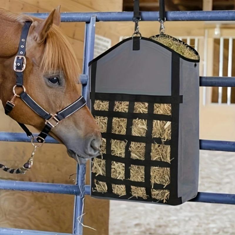New Large Capacity Hay Bag for Horses Portable Slow Feed Hay Bag Wear-Resistant Hanging Feeding Bag Grass Storage Bag