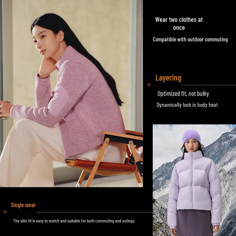 ANTA Polartec Fleece Stand-Collar Jacket