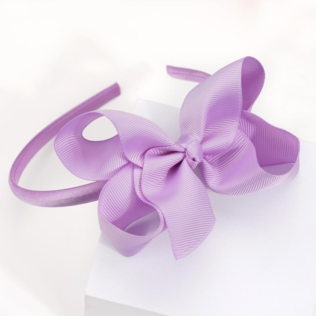 6 Pack Hair Bows Plastic Hair Headband Grosgrain Ribbon Headbands Hair Hoops Hair Accessories for Baby Girls Kids