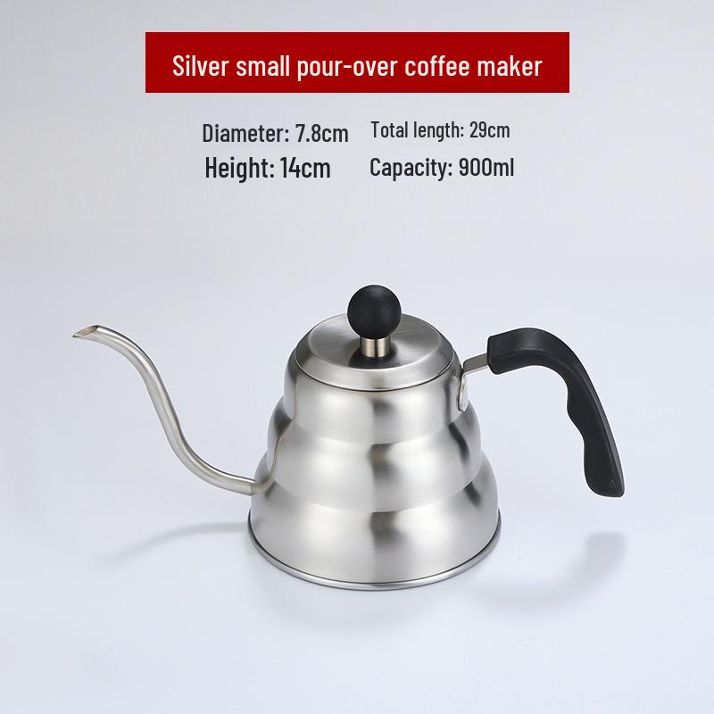 Чайник для кофе pour-over Teflon в форме облака: Японский стиль 304 Нержавеющая сталь с ручкой с дисплеем температуры
