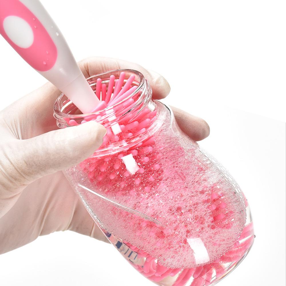 2 in 1 Silicone Bottle Brush Baby Bottle Cleaner Nipple Brush Detachable Brush Standing Brush Set For Feeding Bottles Cleaner for Narrow Neck Bottles