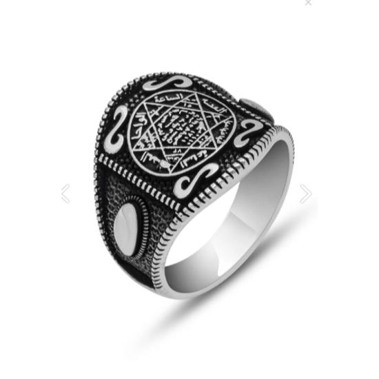 Печать Соломона Мужское кольцо из стерлингового серебра 925 пробы