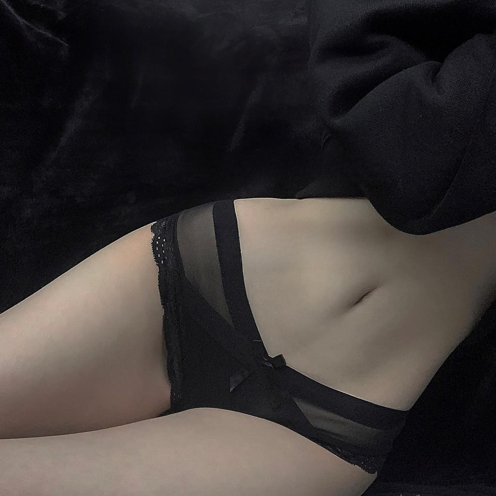 Japanese Sexy Low-waist Girl Lace Cotton Crotch Seamless Transparent Underwear