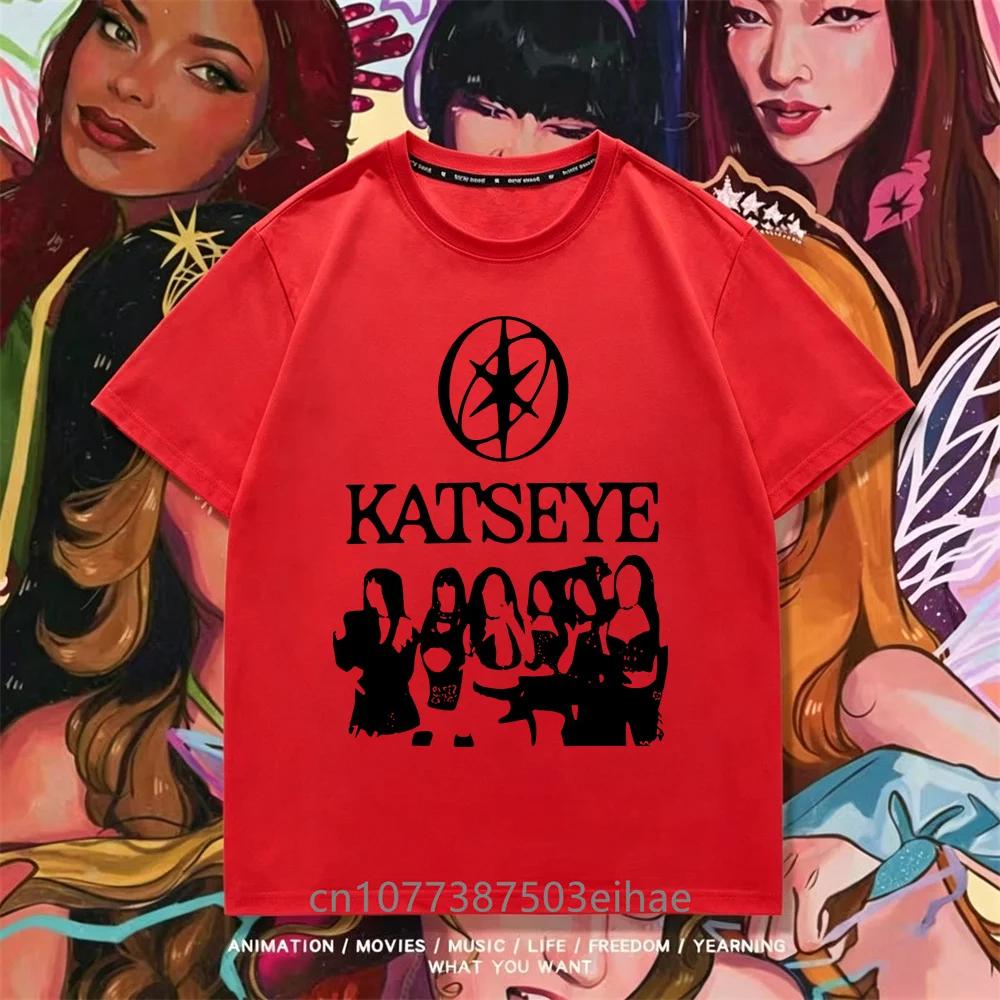 KATSEYE Girls Inspired Graphic TShirt Cute Korean Pop Group Print with KATSEYE Lettering Member Photos Breathable Summer Top