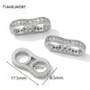 Латунь с покрытием 14K золотом с цирконами, бусины-разделители для браслетов и ожерелий DIY, аксессуары, материалы для изготовления ювелирных изделий