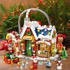 Christmas House Tree Santa Claus Snowman Mini Building Block Children"s Educational Toys Christmas