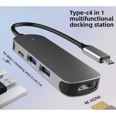 4 в 1 док-станция типа C USB-концентратор-расширитель для ноутбука Многофункциональный адаптер с портами HDMI USB