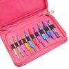Colorful Detachable Carbonized Bamboo Circular Knitting Needle Set with Interchangeable Extended PU Cable
