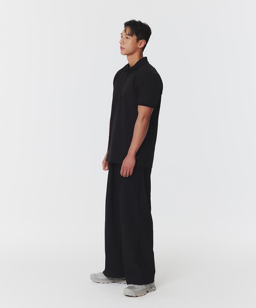 MUSINSA STANDARD SPORTS Ribbed Wide Pants [Black]