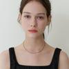 [925 пробы] блестящее черное колье-цепочка