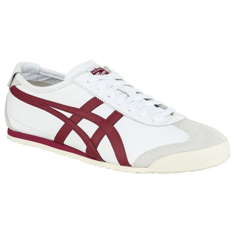 ONITSUKA TIGER Белые бордовые кроссовки унисекс Mexico 66 D4J2L-0125