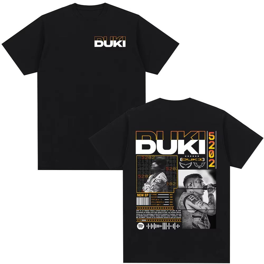 Rapper Duki Duki 5202 MIXTAPE 2026 Album T Shirts Unisexs Women Fashion Hip Hop Vintage Tshirt Cotton Casual Short Sleeve Tshirt