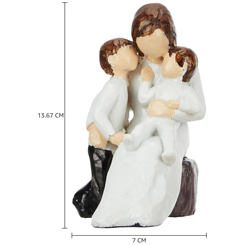 Красивая расписанная вручную статуя матери и ребенка из смолы (Пакет из 1), Люди, Белые