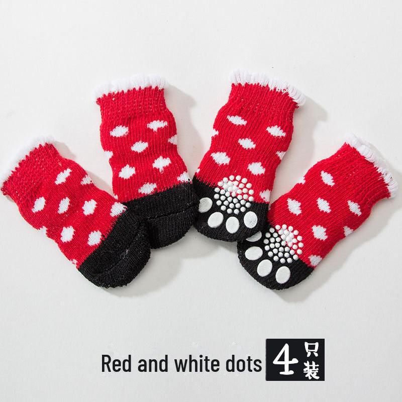 4 шт. в упаковке носков для домашних животных: Дизайн костей, хлопок, маленькие собаки и кошки