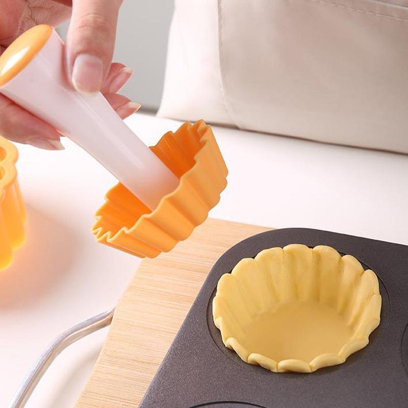 Tart Shells Mold Set Pastry Tamper Plastic Mini Tart Tamper Round Tartlet Tarts Shell Maker Baking Tools KTY