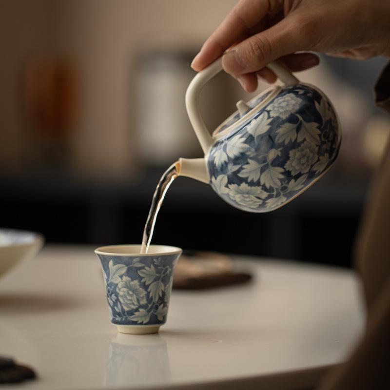 Чайник с глазурью Yuanqinghua Керамический Одиночный Чайник Ручка сбоку Ручка Чайника Открытая Нарезка Чайник