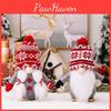 Adorable Christmas Decor Plush Gnome Figurine With Knit Pom Pom Hat For Holiday Cheer
