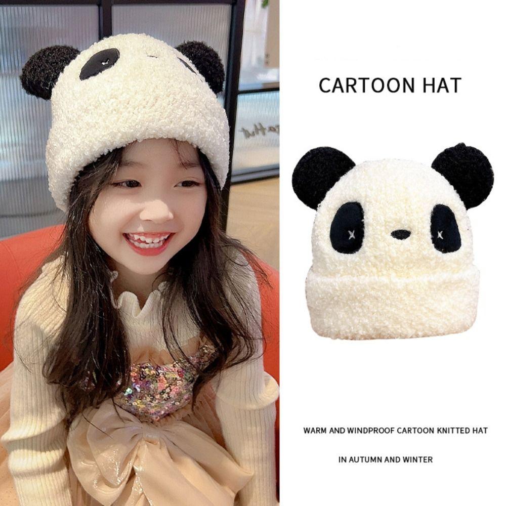 Autumn Winter Panda Ears Hat Warm Knitted Hat Fashion Ski Hat for Children