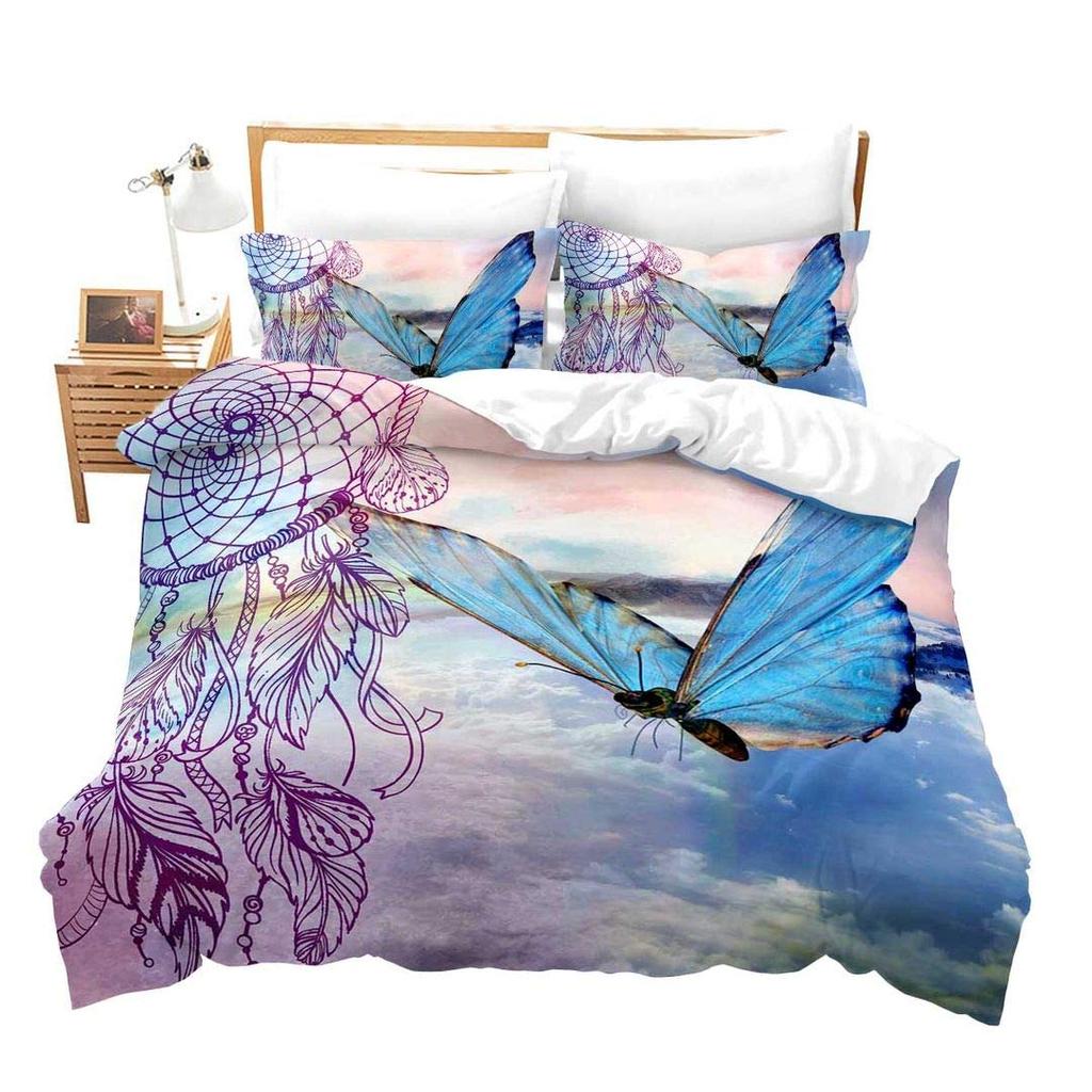 Cartoon Dreamcatcher Duvet Cover Collection Single King Feather Bedding Collection Microfiber Bohemian Comforter Cover For Girls Women Room