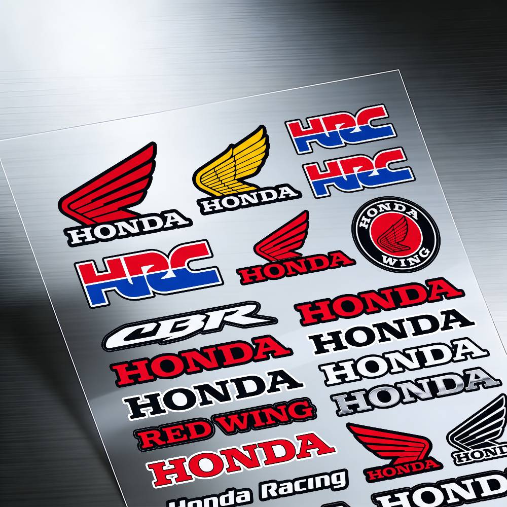 FOR HONDA HRC H WING Waterproof Reflective Motorbike Stickers Easy Peel Removable Decals for Motorcycle Car TP6