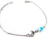 [K9566] - Blue 'Dolphin' Silver Bracelet