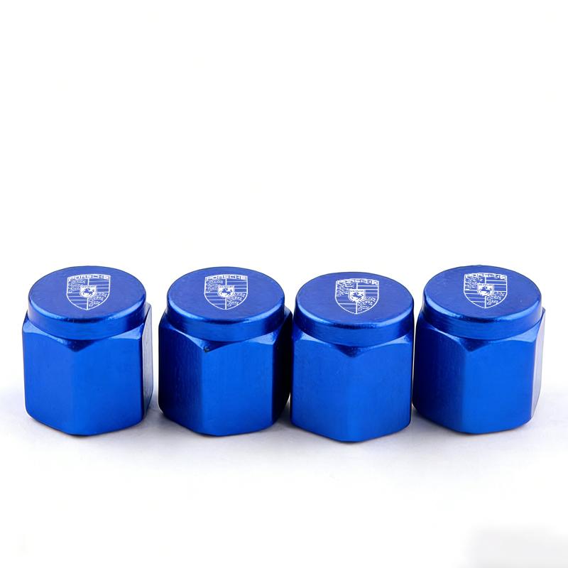 AAV1 4PC Metal Car Styling Wheel Tire Air Valve Caps Stem Cover For Porsche Cayenne Panamera Macan Boxster Cayman 718 911 Sticker