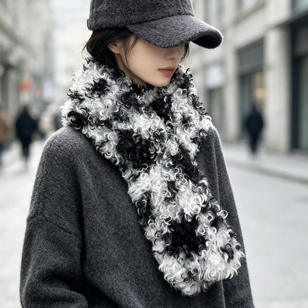 Thickened Neck Warmer Windproof Winter Scarf Fashionable Fluffy Fur Scarf Winter