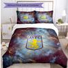 Aston Villa Football Printed 3 Pieces Bedding Set, Comfortable Skin Friendly Bedroom Duvet Cover Set