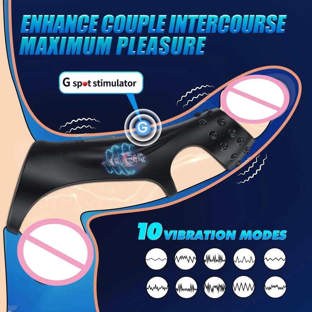 Vibrating Cock Penis Ring With Remote Control Enhancer Cock Sleeve G Spot Vibrator Adult Sex Toys For Men Women Couples