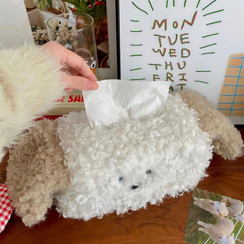 Милая плюшевая собачка коробка для салфеток креативная коробка для рисования бумага для общежития женская домашняя гостиная декор настольная коробка для салфеток