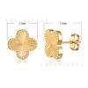 Titanium Steel Four-leaf Clover Flower Stud Earrings 18K Gold 13MM Four-leaf Clover Earrings Fashion Earrings