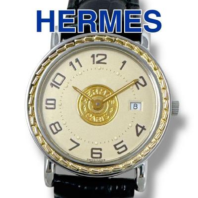 Б/у Ремень Hermes Serie Combi из золотой кожи Женские кварцевые часы из кожи Хорошее состояние