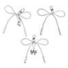 Sweet Bowknot Heart Keychain Pendant Lovely Beaded Hanging Decorations Keyring Charm Phone Lanyard Phone Charm Bag Pendant
