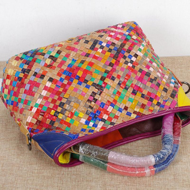 Женские сумки Lomantina Женские вертикальные стильные сумки ручной работы из натуральной кожи Плетеные повседневные наплечные сумки-тоут для леди кошелек