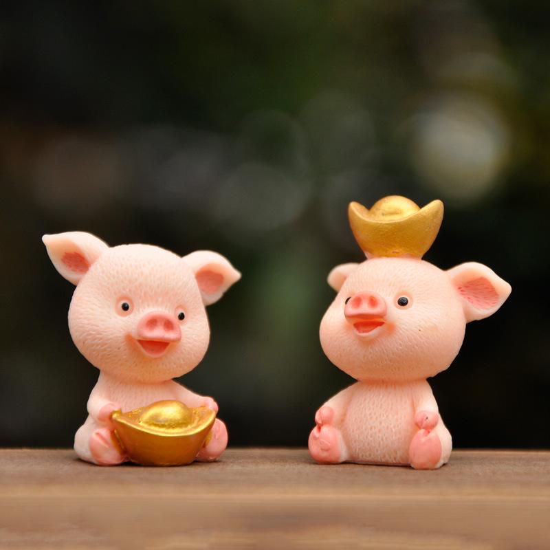 Украшение для семьи поросят из мультяшной смолы: Украшения для микроландшафта, цветочного горшка, аквариума, аквариума и торта