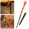Mini Roof Leaves Rake with 42cm Extension Rod Detachable Plastic Material for Camping Gardening