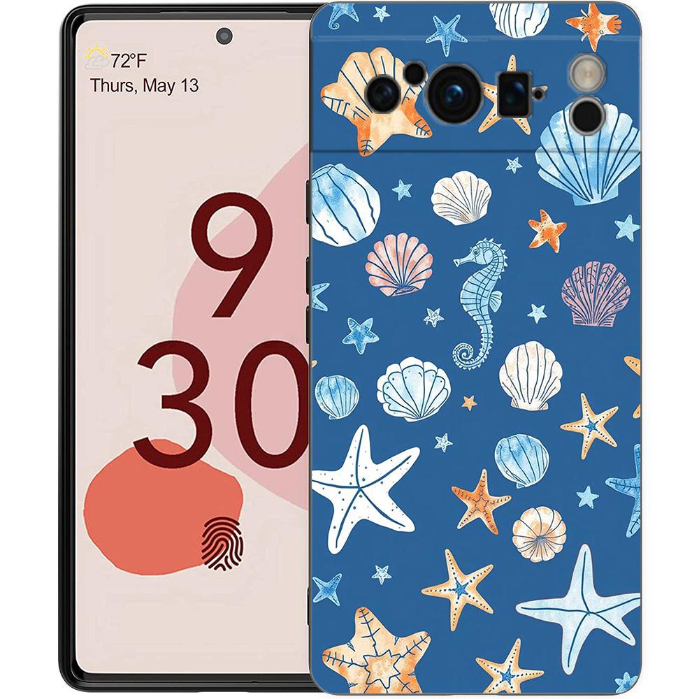 Чехол для телефона Google Pixel 10 Pro Pixel 9 Pro XL TPU Чехол Pixel 8 Pro 9A 8A 7A 7 6A 6 Pro Мягкая обложка Синие Морские Животные