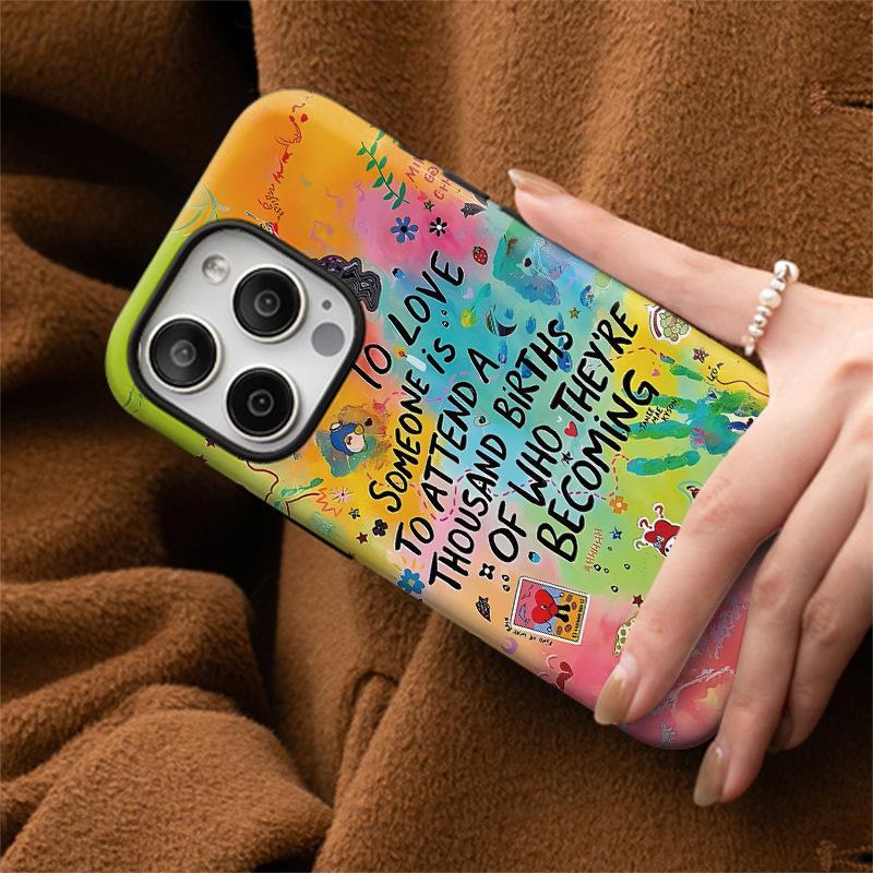 Rainbow English for Apple 17promax Cartoon Cute for IPhone16pro Lens All-inclusive 15 New Style 14