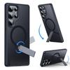 Magnetic Wireless Charging Phone Case With 360 Rotating Stand Galaxy S25 Ultra S24 Full Coverage PC Shell
