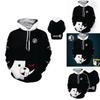 Anime Monokuma Danganronpa Cosplay Hoodie Sweaters Unisex Casual Sweatshirt Coat