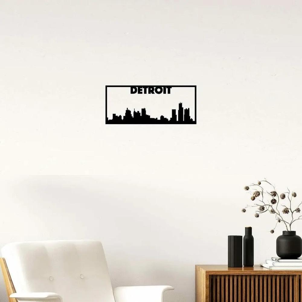 Detroit City Skyline Metal Wall Art – Stunning Home Décor Accent, Decorative Iron Wall Sign, Perfect for Urban