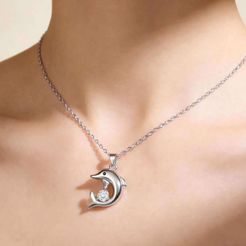 925 Silver Gold Plated Women's Single Zircon Clavicle Necklace for Wedding