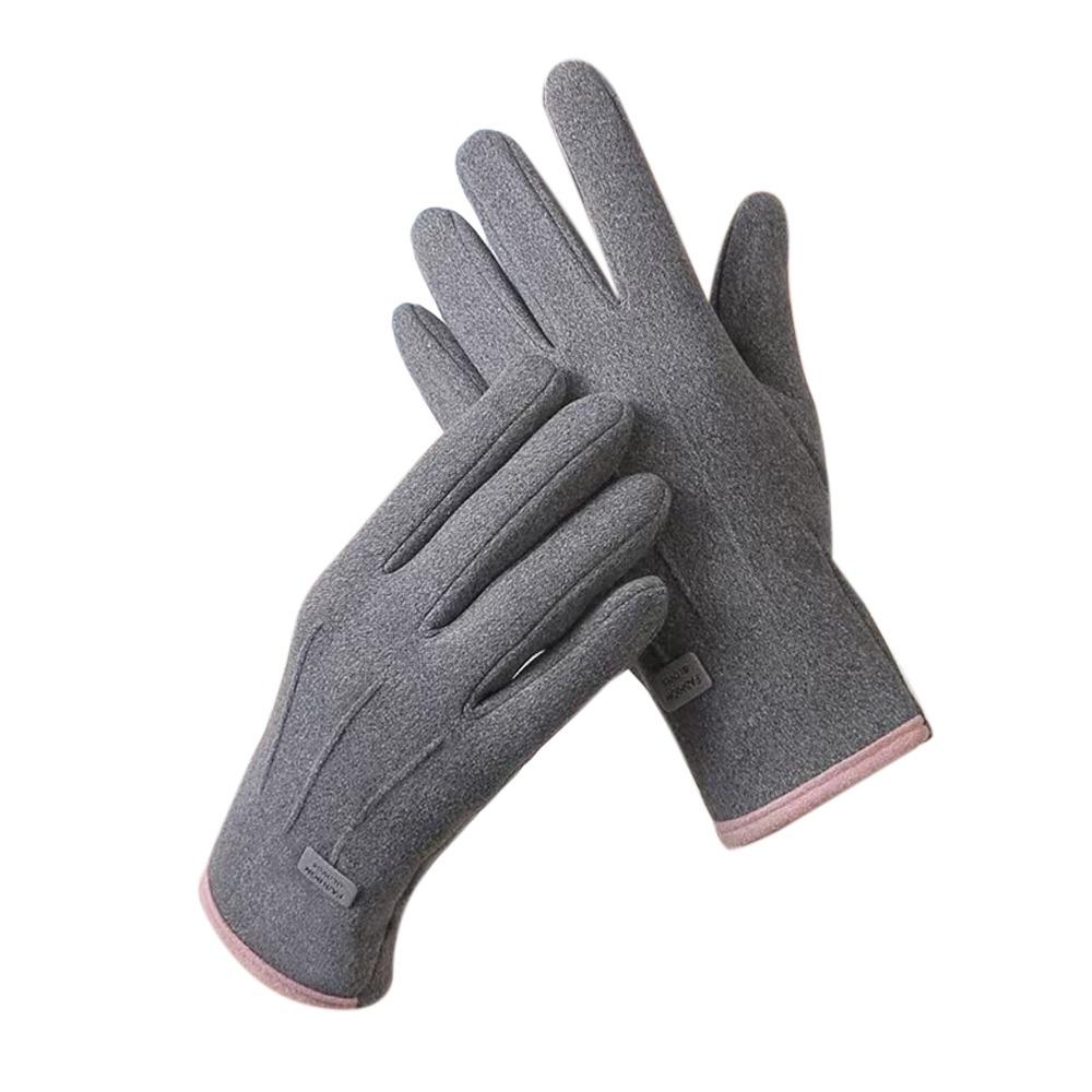 Vintage Windproof Touch Screen Gloves Thick Wear-resistant Cycling Gloves Winter Full Finger Warmer Glove