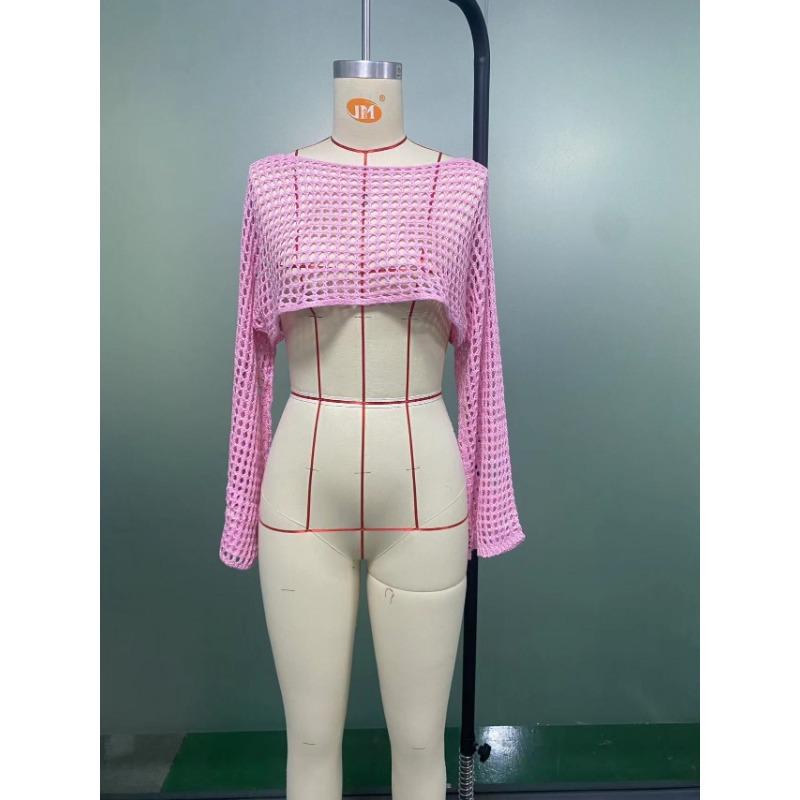 Женские накидки на осень, женский свитер с крючком для рук, повседневный, ультракороткий, расклешенный рукав, сексуальный, сетчатый, накидка