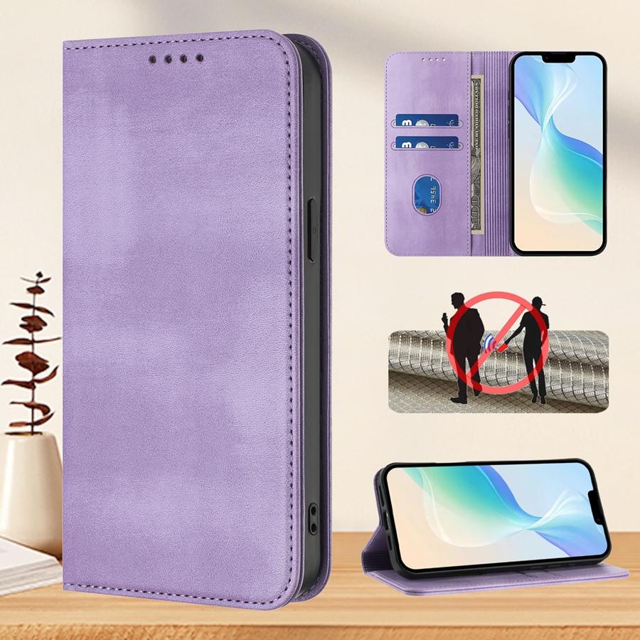 RFID Blocking Card Slots Wallet Phone Case for Redmi Note 14 13 12 11 10 9 8 Pro Xiaomi 15 14 13 12 11 10 Strong Magnetic PU Leather Case with Holder