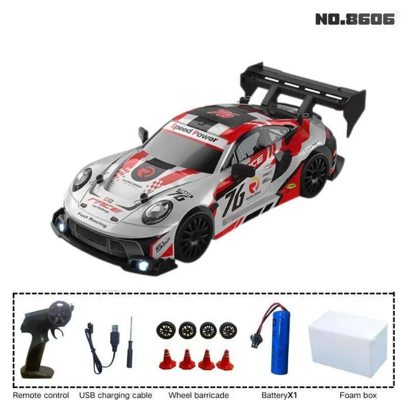 1:24 RC drift vehicle, Mustang 4WD cars, racing car with remote control, gift, competition racing car, children's toy